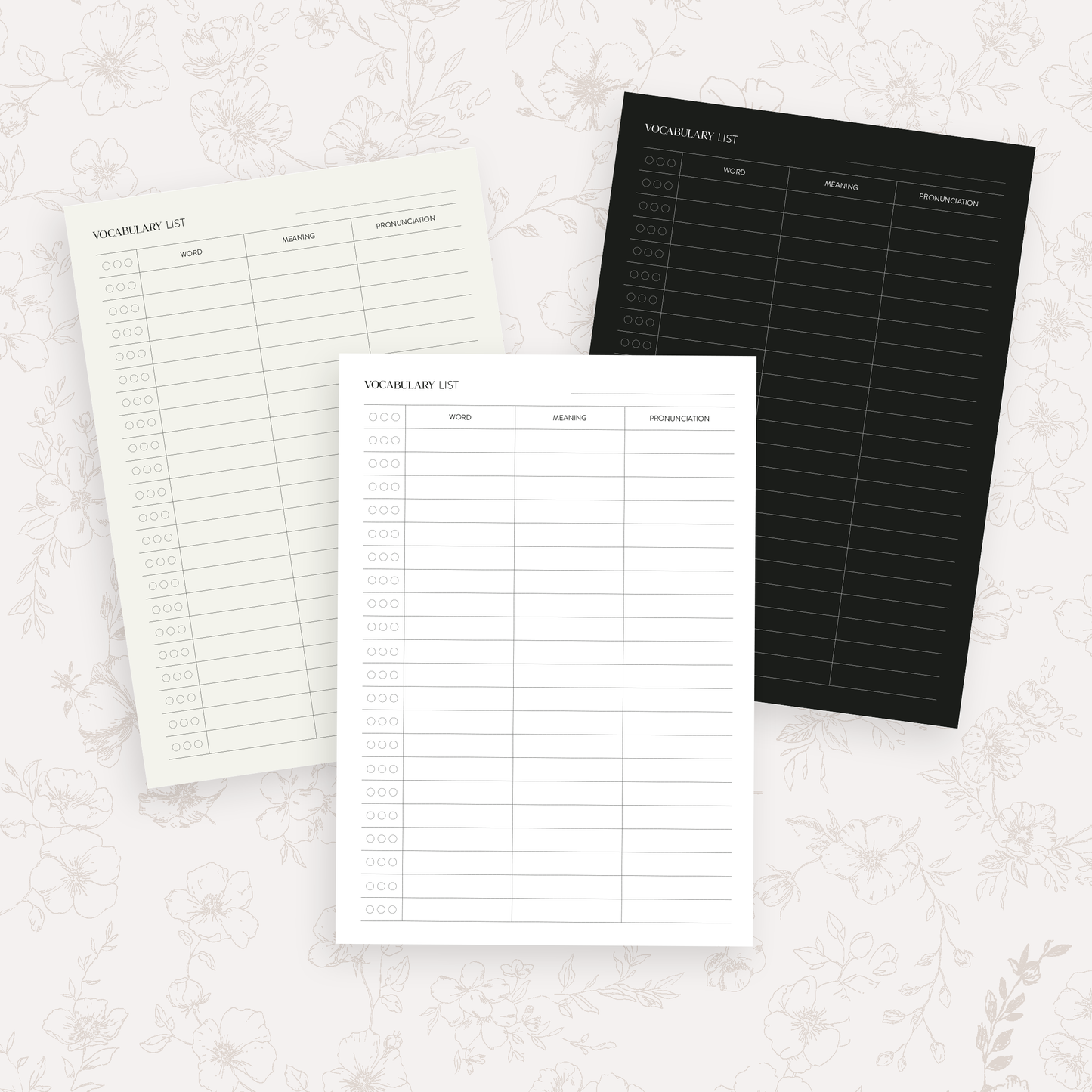 Arabische Vokabelvorlagen – Digitales Lernpaket