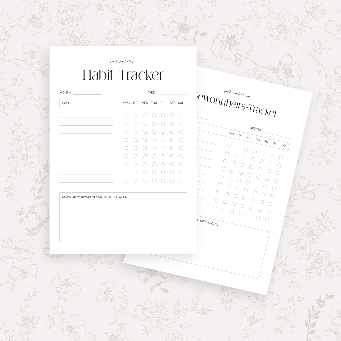 Habit Tracker - Digitale Vorlage